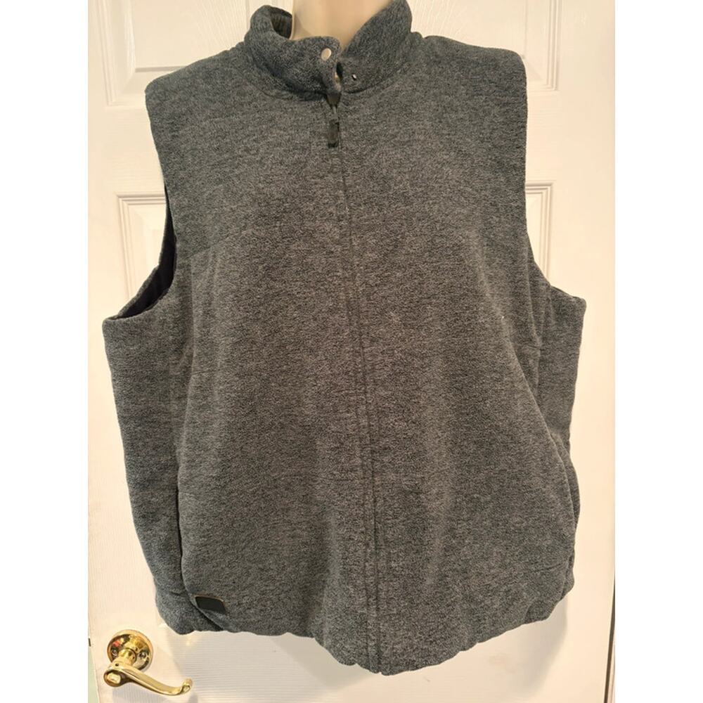 Lauren Ralph Lauren Gray Fleece Vest Womens 2X Full Zip Alpine Ski Cozy Luxury - Picture 2 of 10